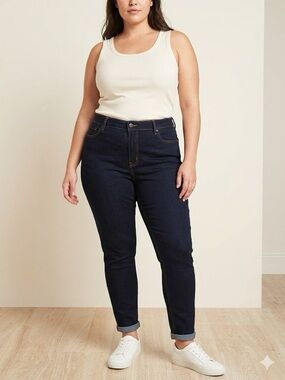 Old Navy Dark Indigo High-Rise Cropped Jeans